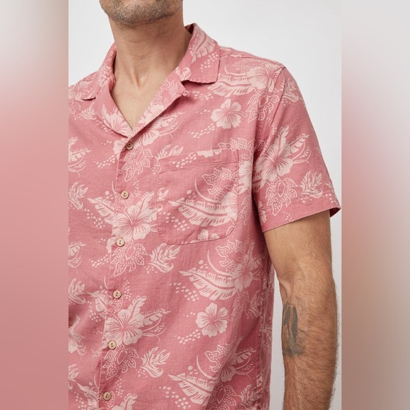 NWT - Rails Waimea Floral Short Sleeve Camp Shirt in Lava Lava Rose - Size L - Picture 3 of 7